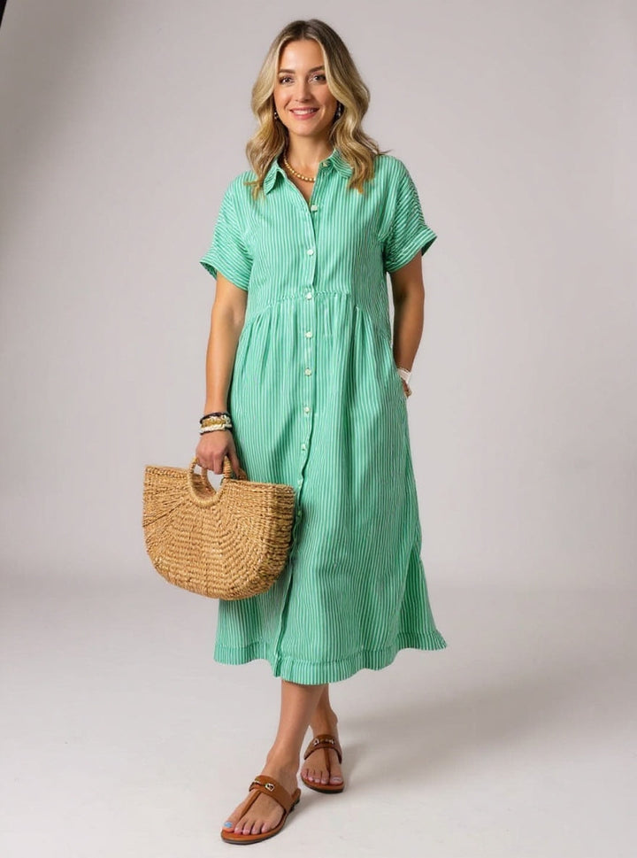 Ellen™ | Crisp Stripe Maxi Dress