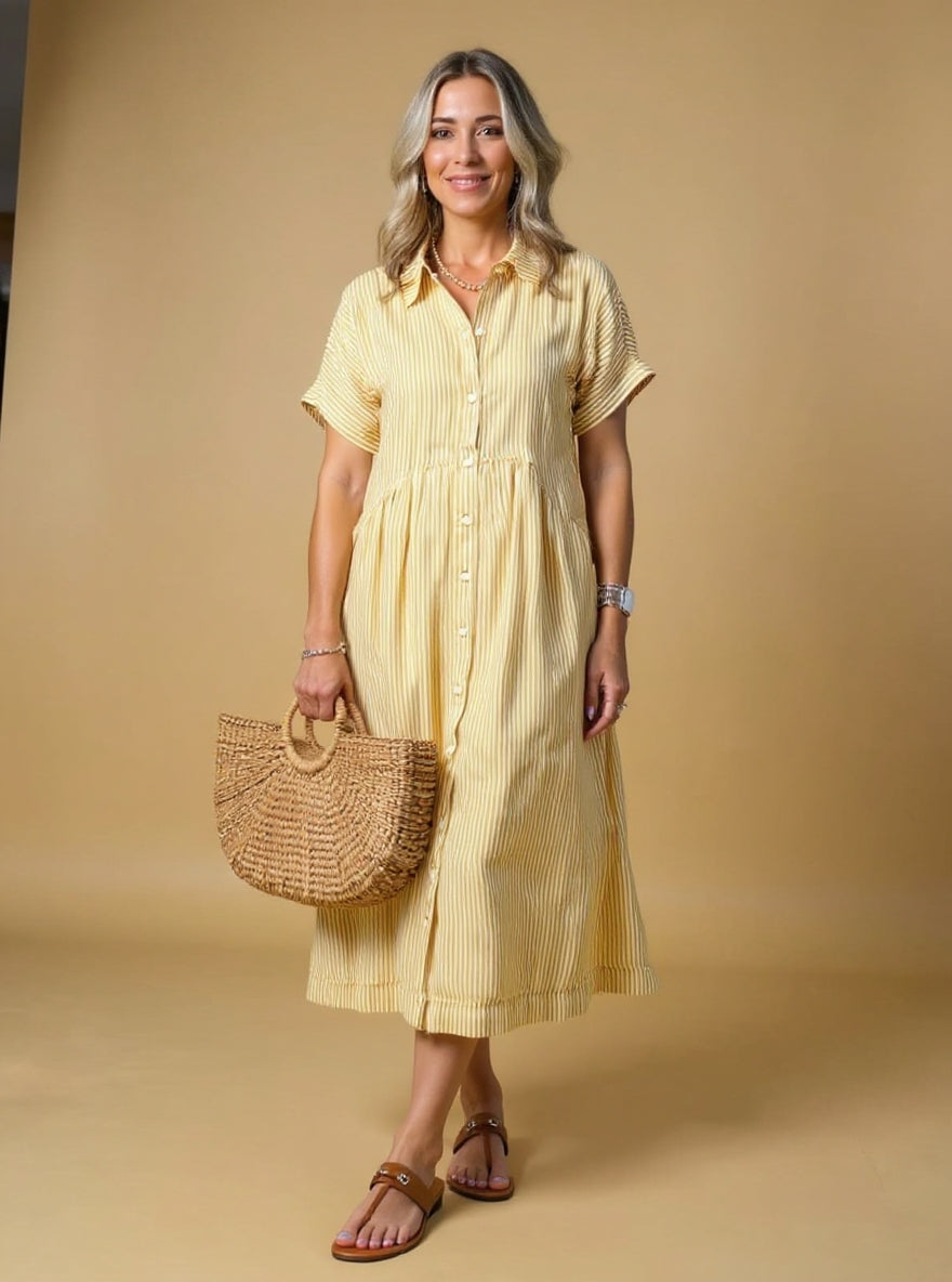 Ellen™ | Crisp Stripe Maxi Dress