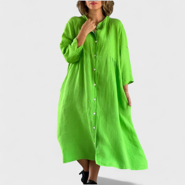 Isa - Cotton and Linen Blend Dress