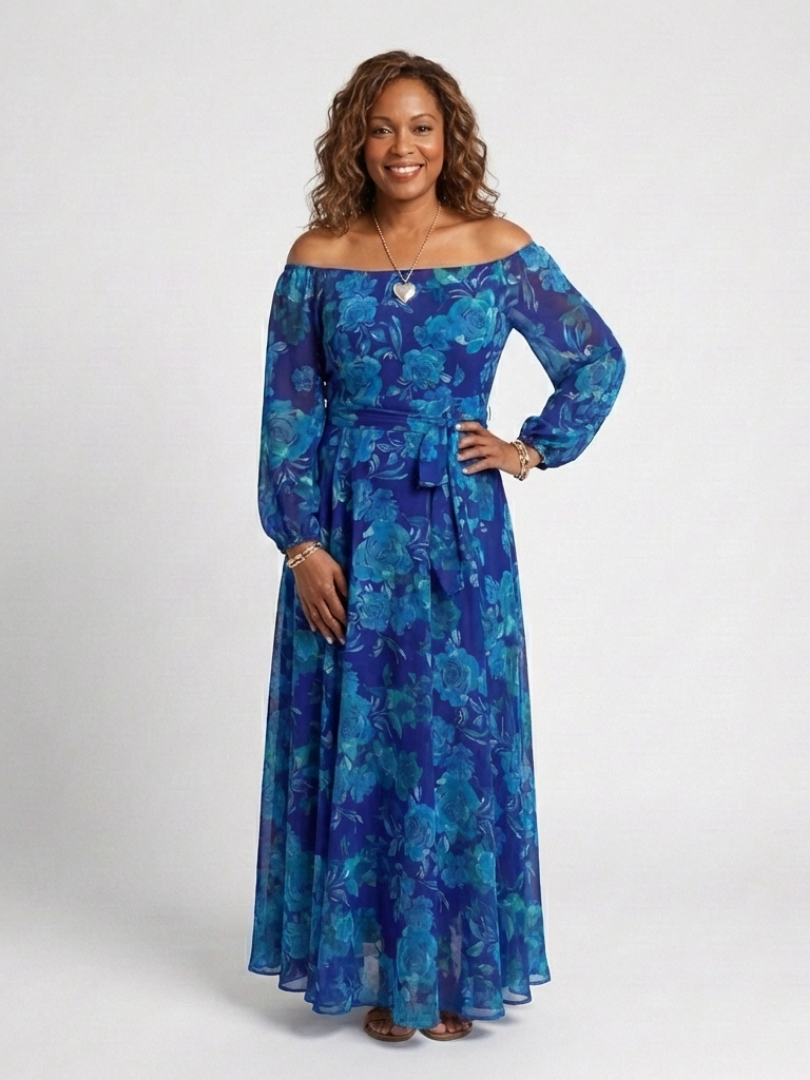 Ivy™  | Off Shoulder Floral Maxi Dress