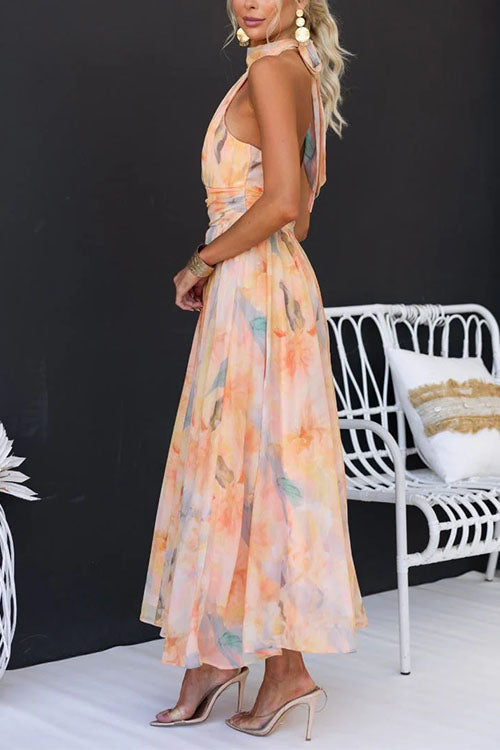 Madeline™ | Floral Halter Maxi Dress