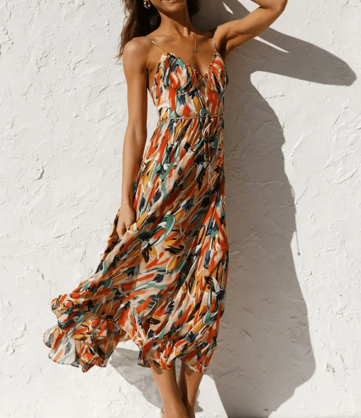Destiny™ | Vibrant Color Midi Dress