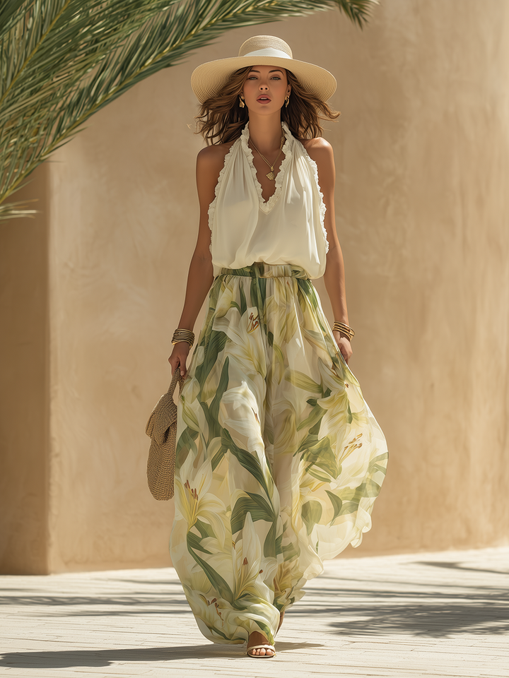 Lysandra - Elegant Lily Printed Fluid Set