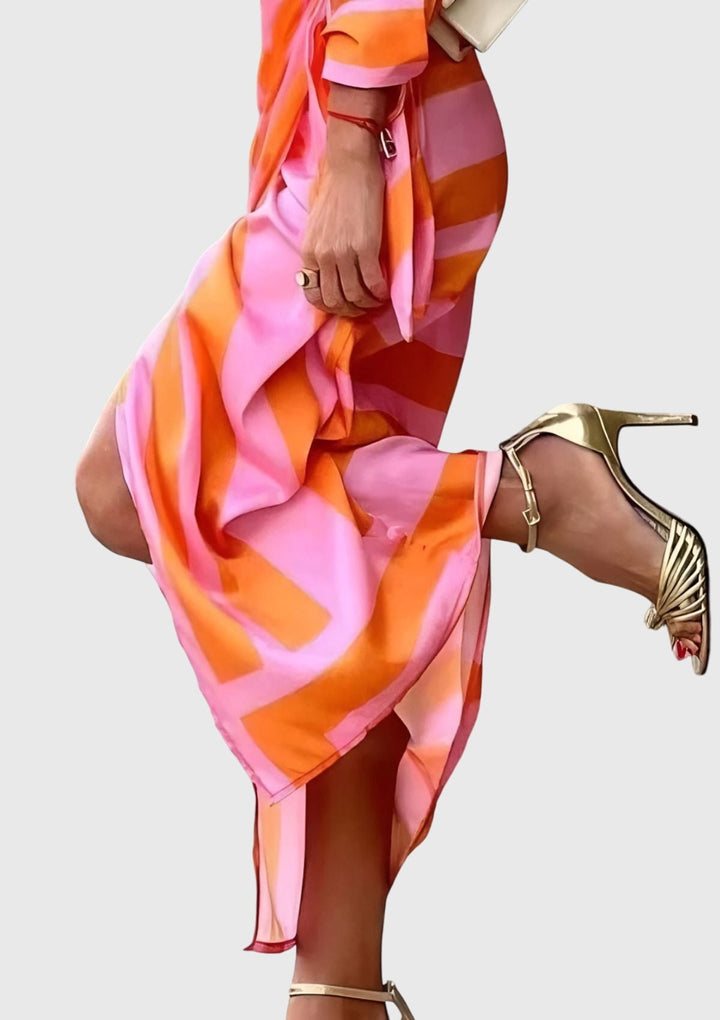 Kay™ | Printed Wrap Elegant Dress