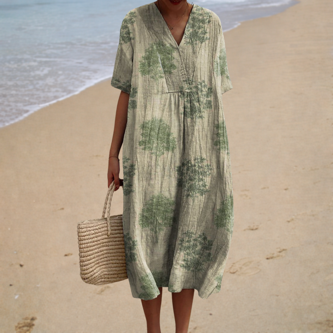 Flattering Printed Summer Dress