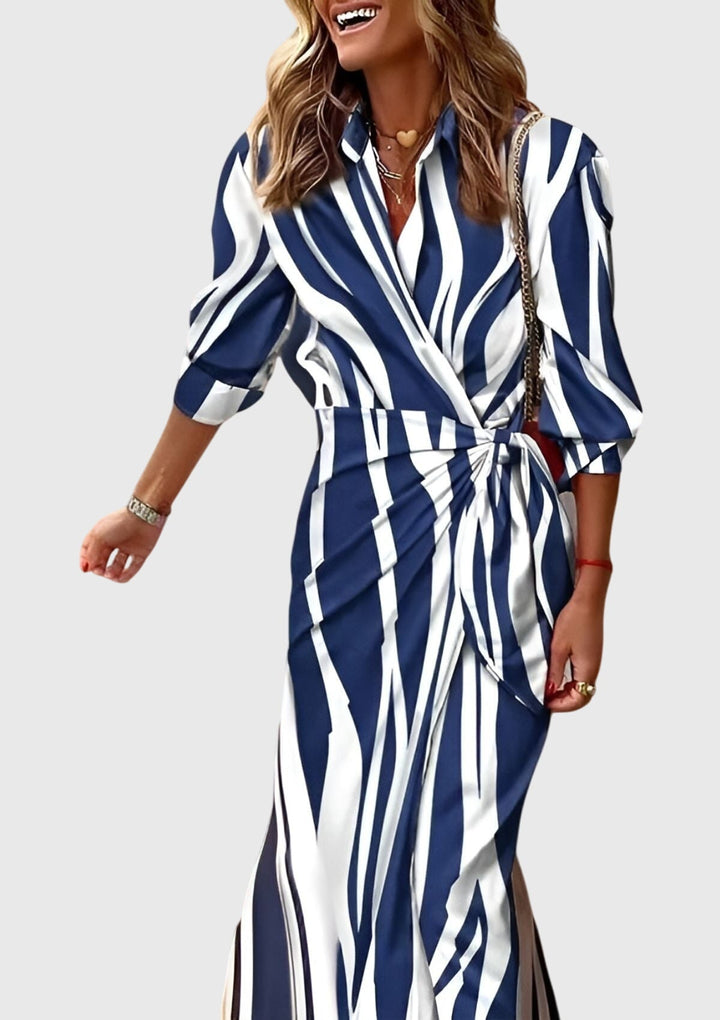 Kay™ | Printed Wrap Elegant Dress