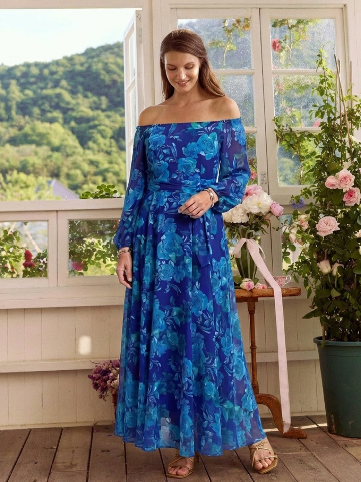 Ivy™ | Floral Off-Shoulder Maxi Dress