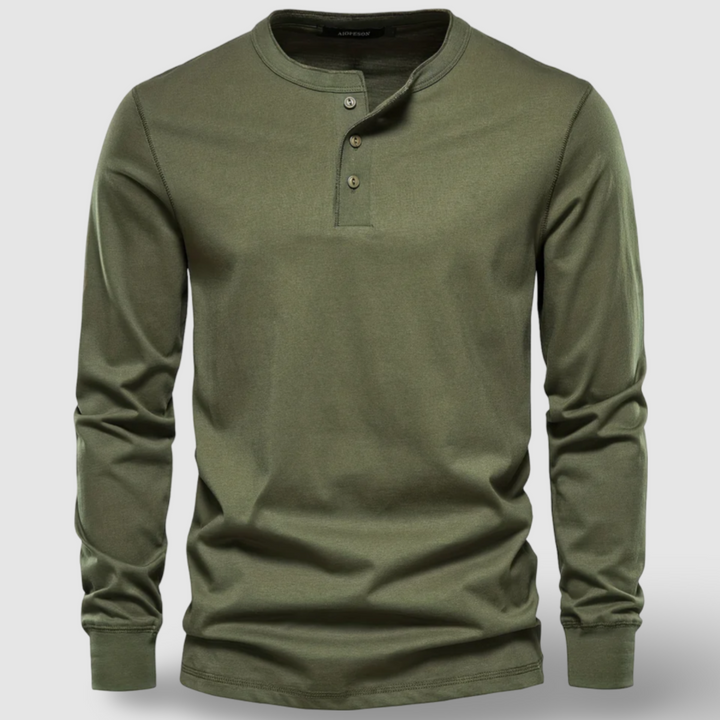 Elegant Cotton Long Sleeve Henley