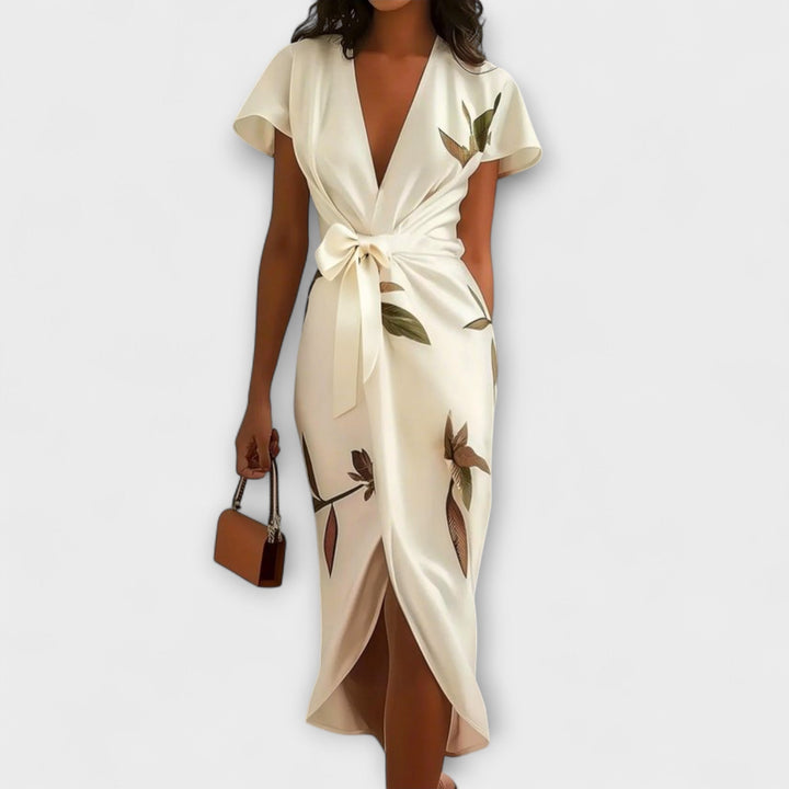 Elegant Satin Wrap Dress