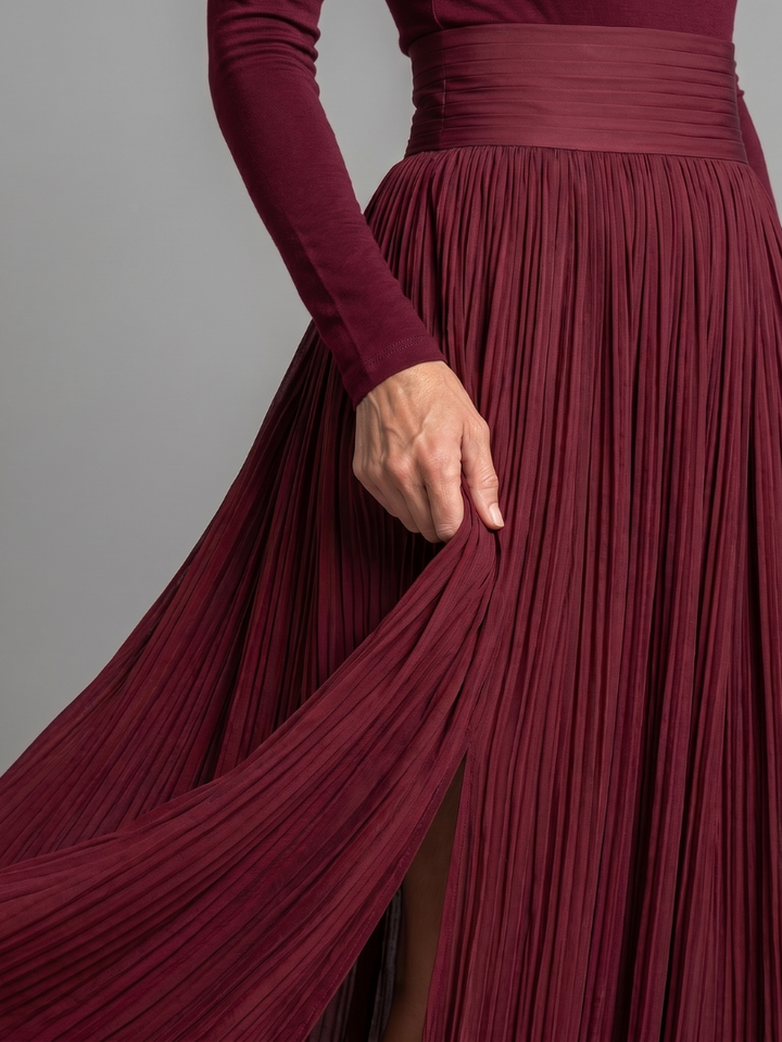 Lana | Midi Dress with Long Sleeve Turtleneck and Defined Waist