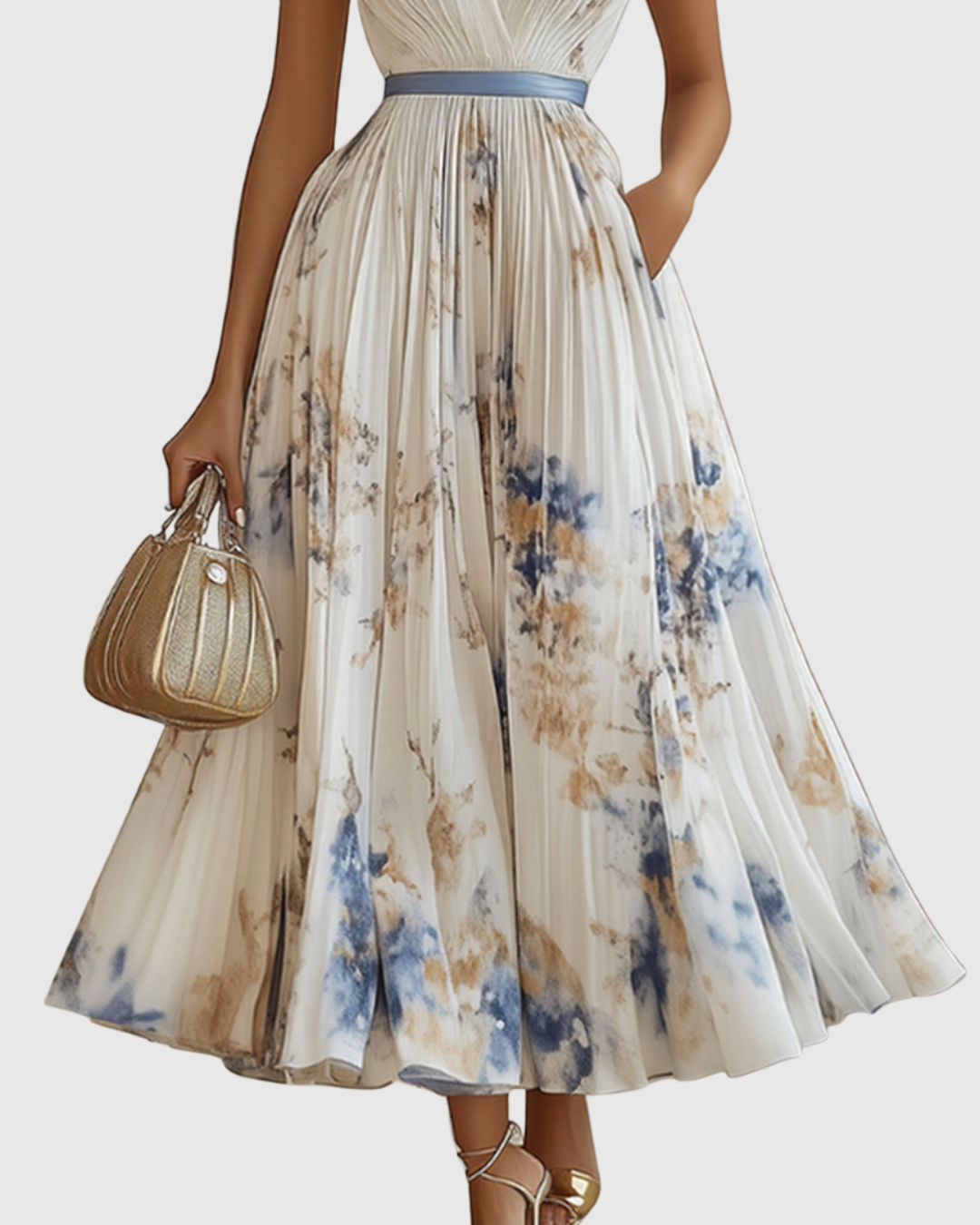 Kathleen™ | Pleated Maxi Dress