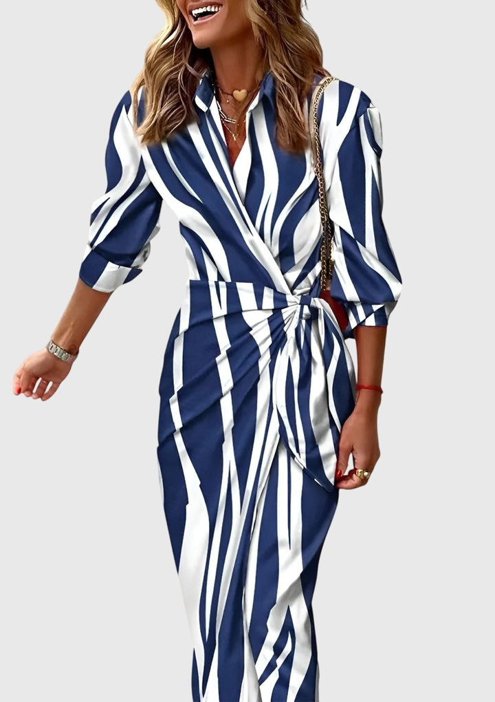 Kay™ | Printed Wrap Elegant Dress
