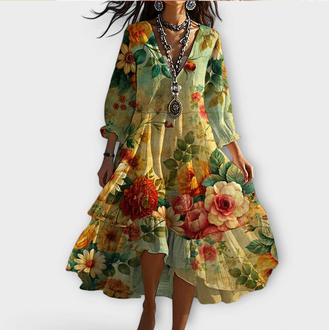 Mindy™ | Vintage Floral Maxi Dress