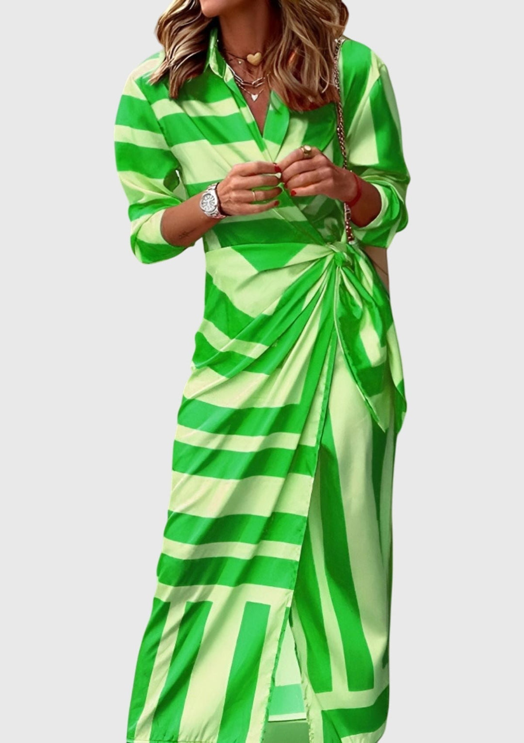 Kay™ | Printed Wrap Elegant Dress