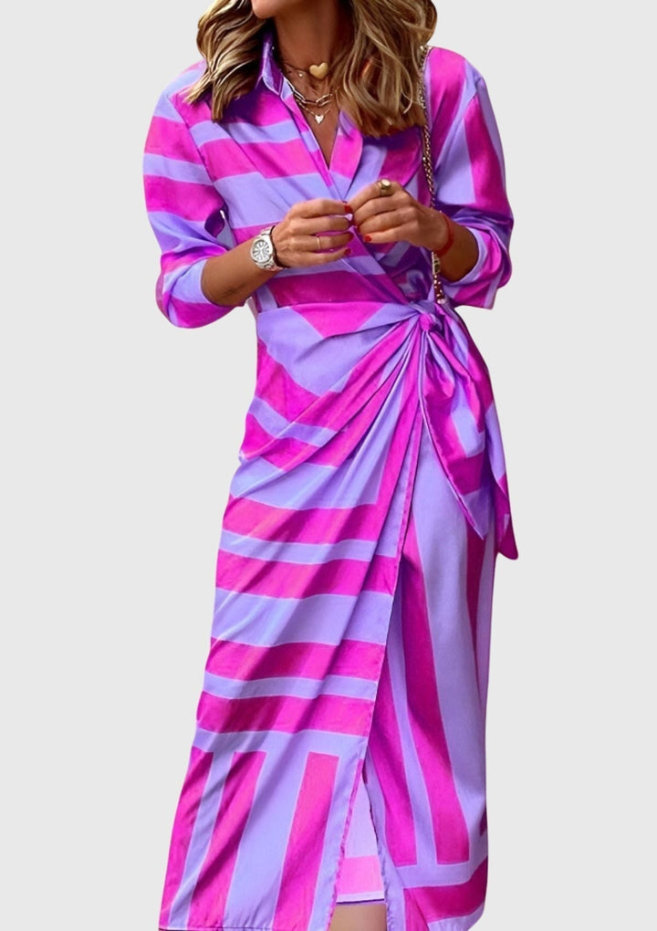 Kay™ | Printed Wrap Elegant Dress