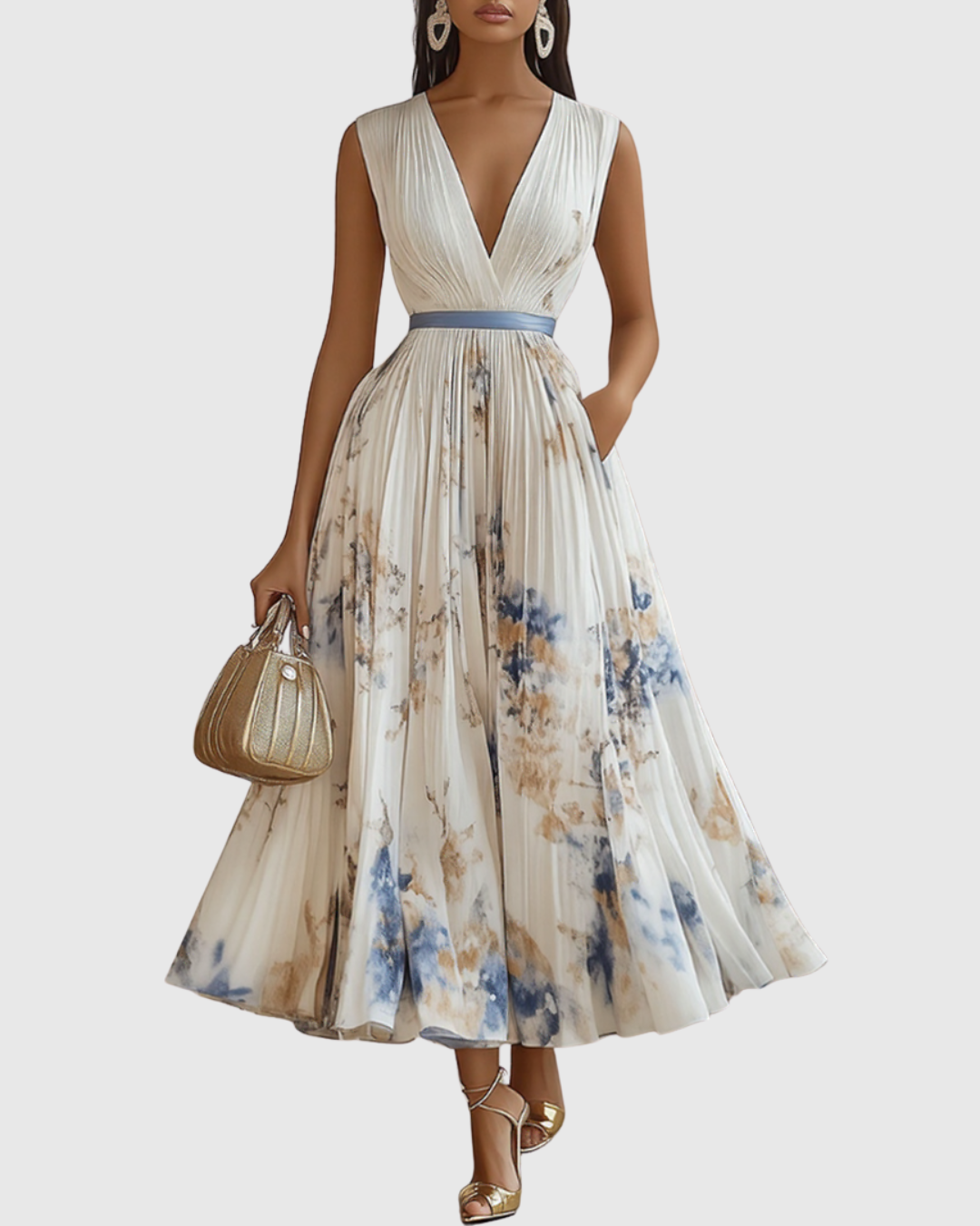 Kathleen™ | Pleated Maxi Dress