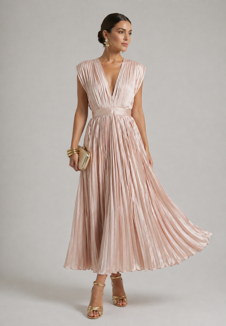 Ivy™  | Timeless Pleated Midi Dress