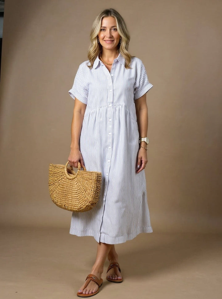Ellen™ | Crisp Stripe Maxi Dress