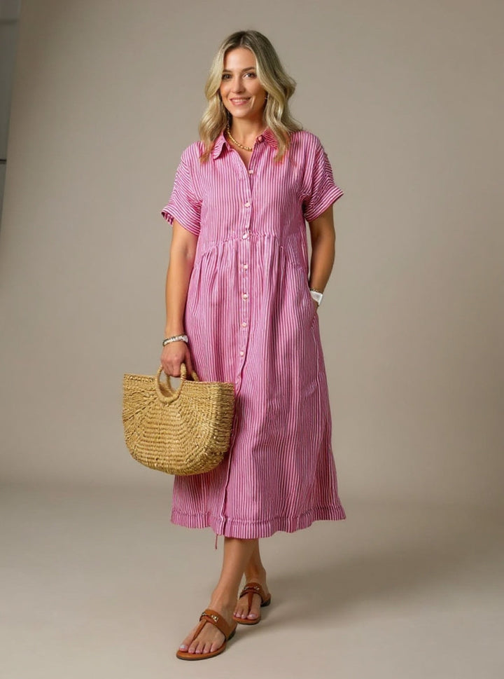 Ellen™ | Crisp Stripe Maxi Dress
