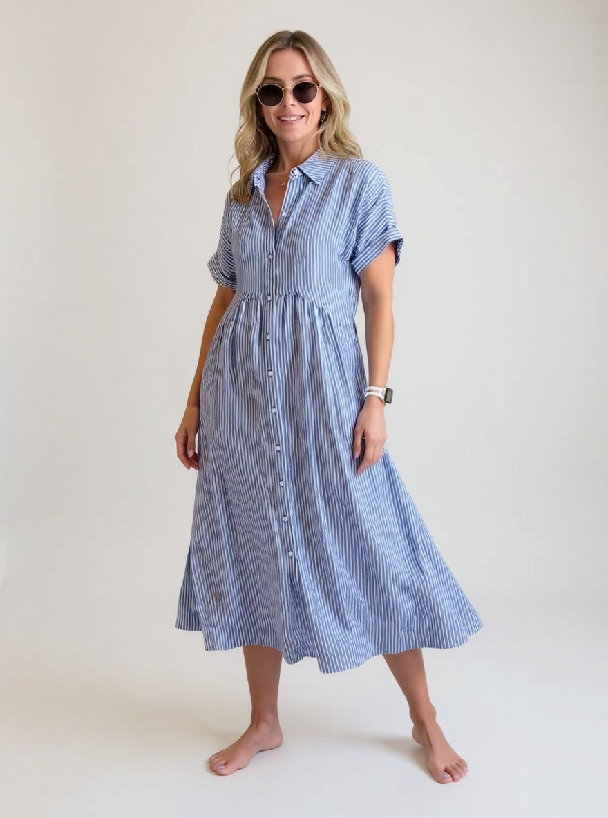 Ellen™ | Crisp Stripe Maxi Dress