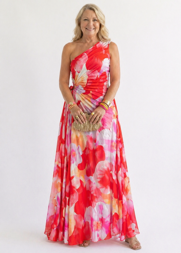 Ivy™ | Asymmetrical Pleated One-Shoulder Dress