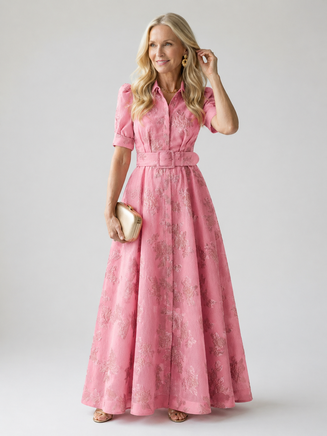 Ivy™ | Floral Maxi Dress with Belt