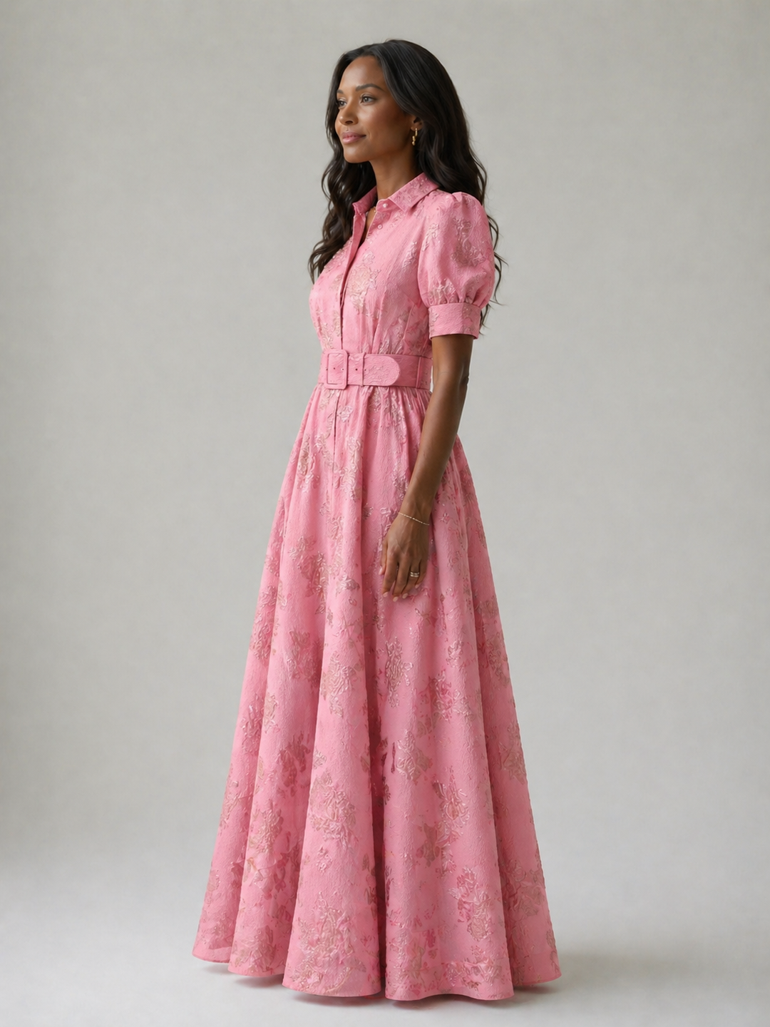Ivy™ | Floral Maxi Dress with Belt