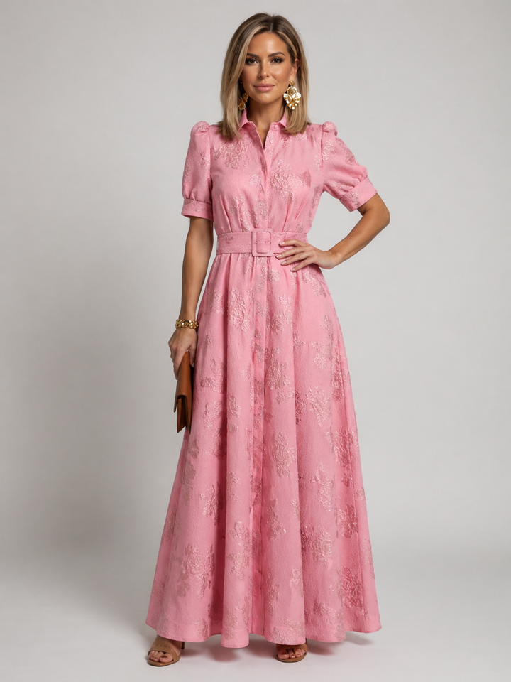 Ivy™ | Floral Maxi Dress with Belt