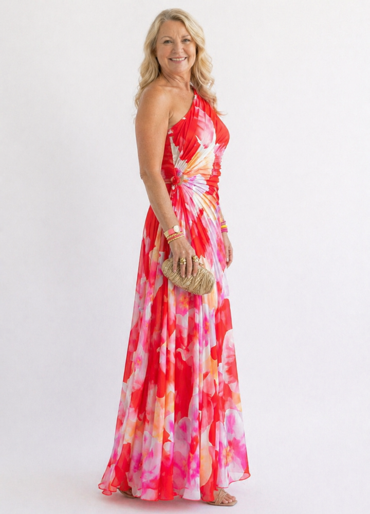 Ivy™  | Pleated One-Shoulder Dress
