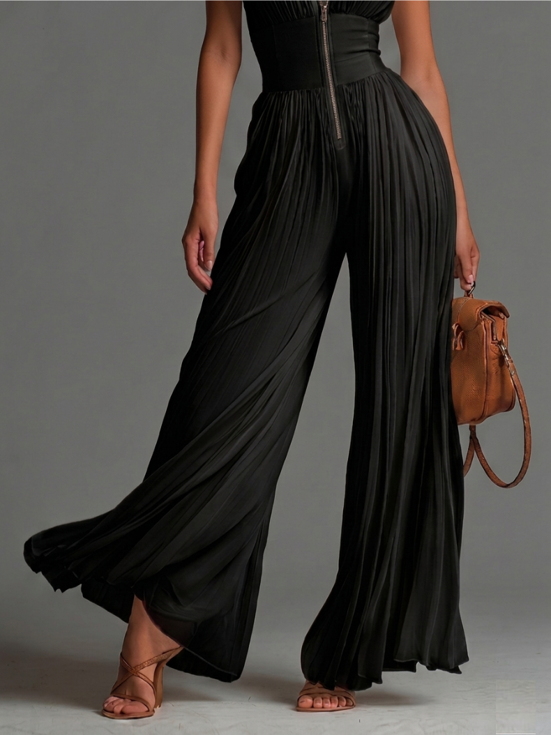 Elowen | Pleated Chiffon Jumpsuit