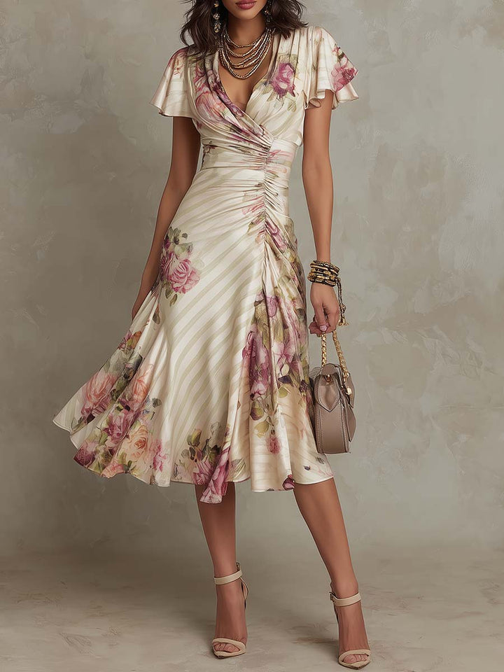 Casey™ | Draped Floral Maxi Dress
