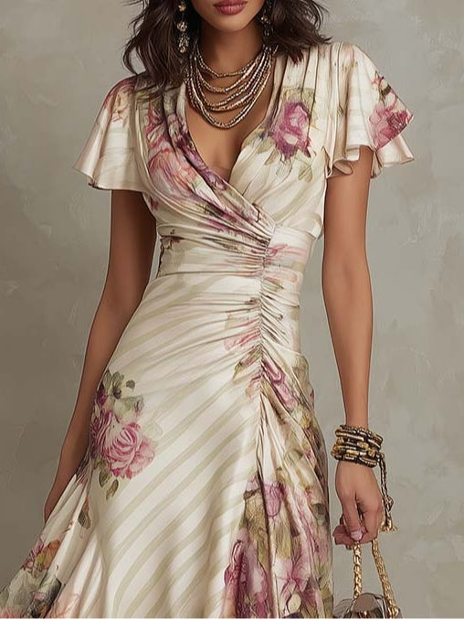 Casey™ | Draped Floral Maxi Dress