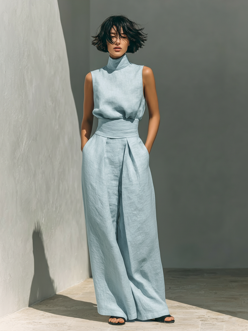 ZIRELLA | Chic Minimalist Set with Flared Pants