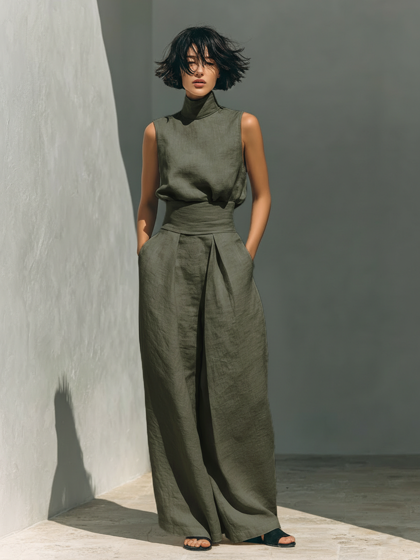 ZIRELLA | Chic Minimalist Set with Flared Pants