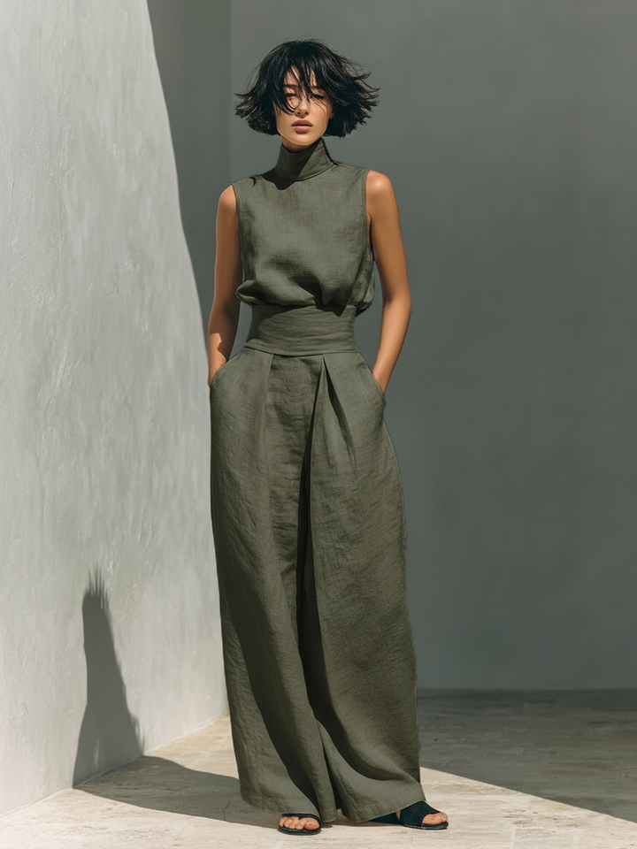ZIRELLA | Chic Minimalist Set with Flared Pants