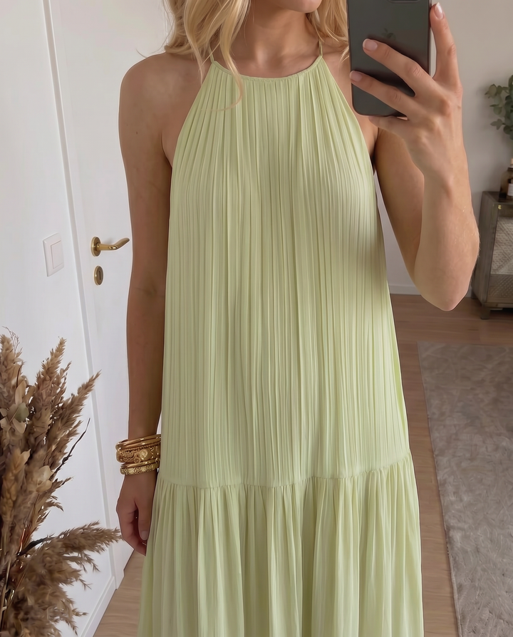 LIVIA | Pistachio Green Maxi Boho Dress