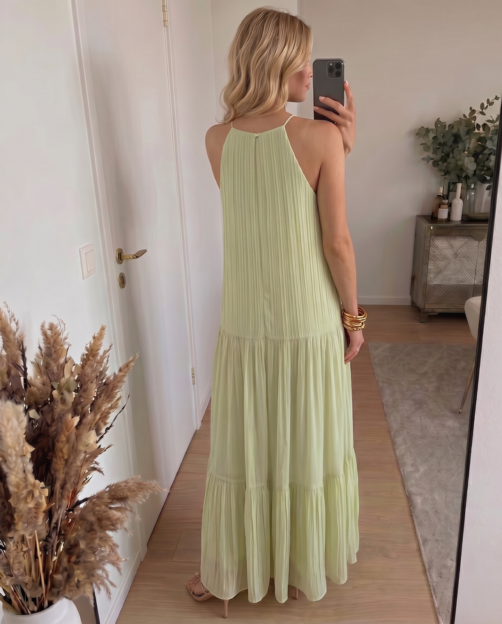 LIVIA | Pistachio Green Maxi Boho Dress