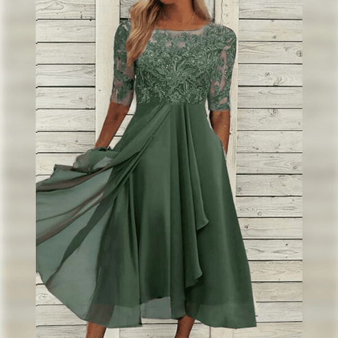 Bernadette™ | Lace-Trimmed Maxi Dress