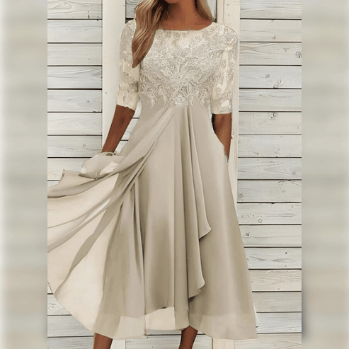 Bernadette™ | Lace-Trimmed Maxi Dress