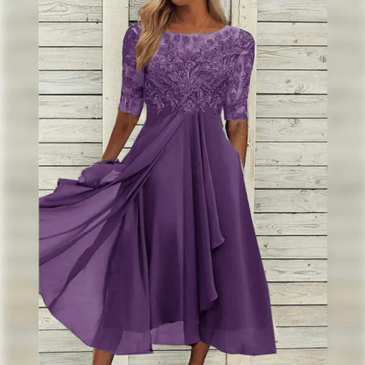 Bernadette™ | Lace-Trimmed Maxi Dress