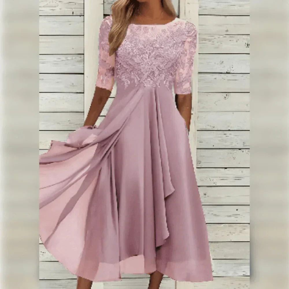 Bernadette™ | Lace-Trimmed Maxi Dress