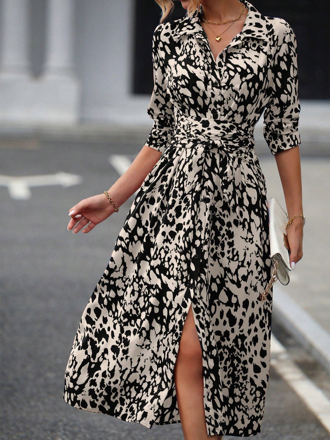 Lindsay™ | Geometric Shirt Dress