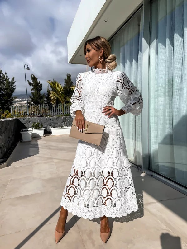 Maxine™ | Romantic Lace Midi Dress