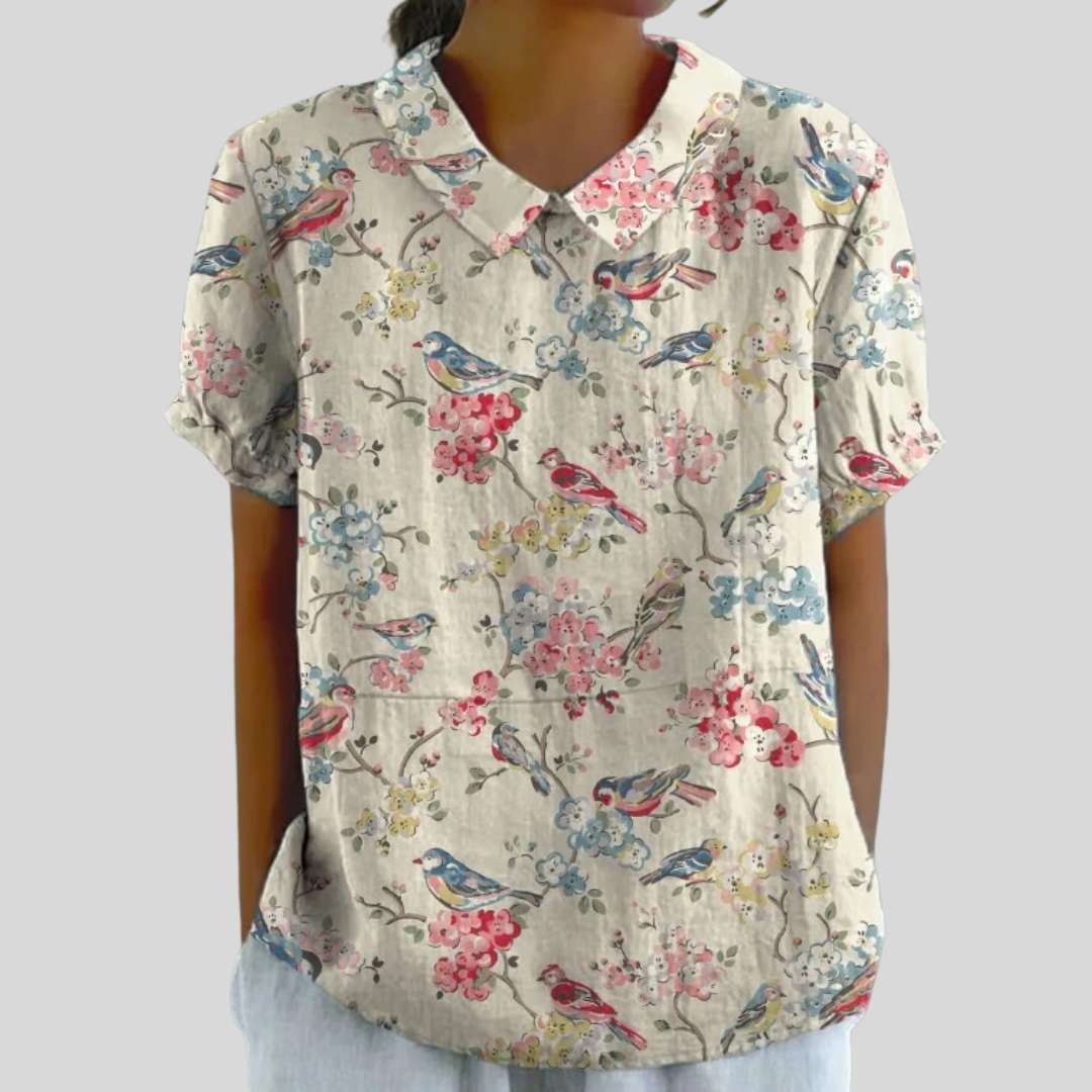 Millie | Floral Polo Blouse