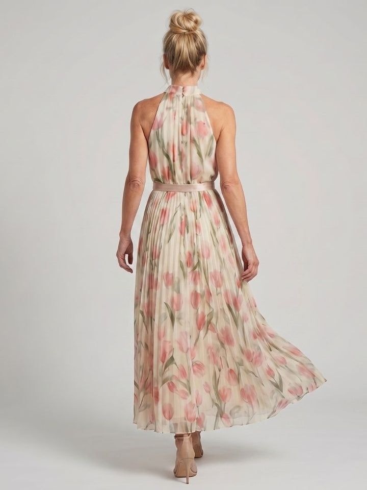 Ivy™  | Halter Neck Floral Midi Dress