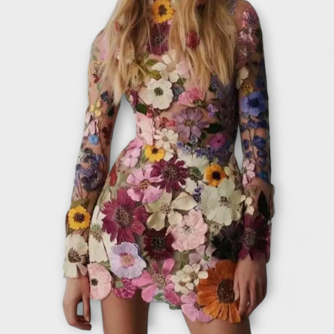 Dolores - Floral 3D Pattern Dress