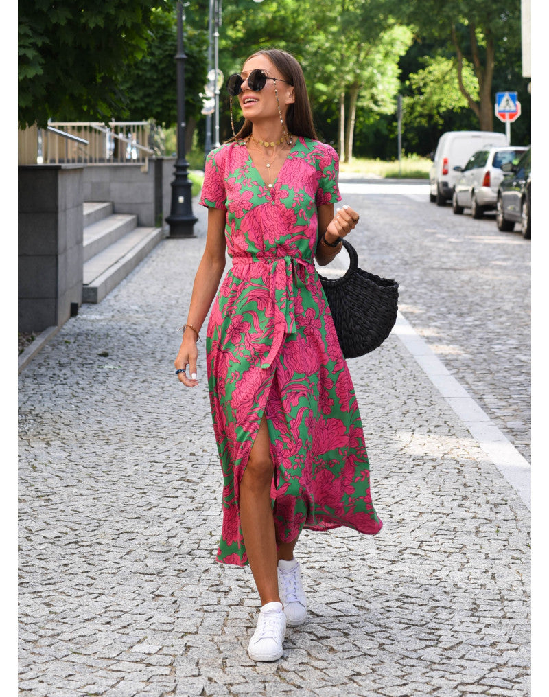 Keira™ | Floral V-Neck Elegant Dress