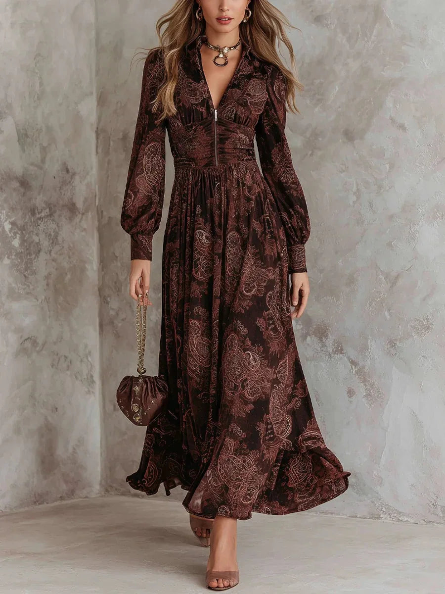 Emery™ | Vintage Print Maxi Dress