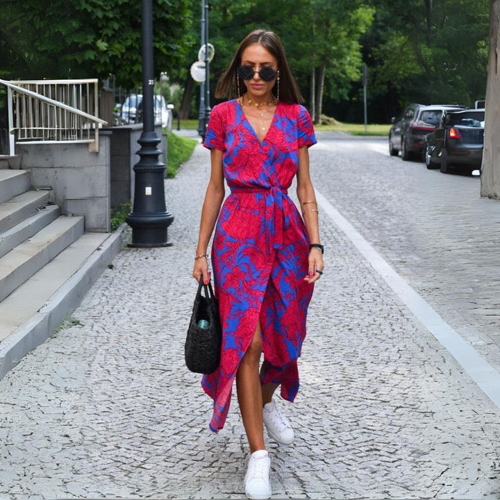 Keira™ | Floral V-Neck Elegant Dress