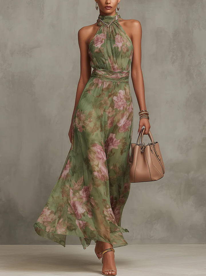 Luna | Floral Chiffon Maxi Dress
